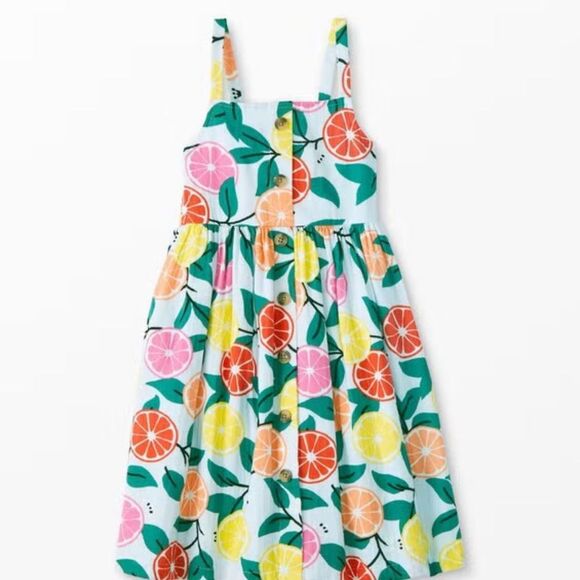 Hanna Andersson Muslin Citrus Print Maxi Dress Sz 120cm - Picture 1 of 5